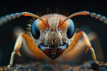 Macro Photography of an Ant's Face