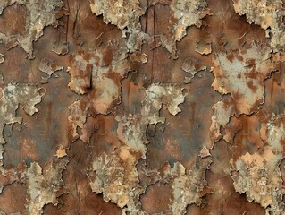 View of red and brown rust on metal sheet