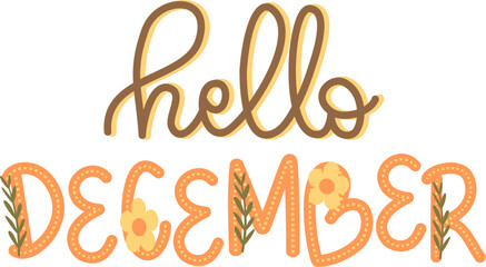 Hello December Cute Lettering