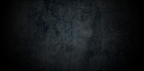 Abstract black stone wall texture grunge rock surface. dark gray background backdrop. wide panoramic banner. old wall stone for dark black distressed grunge background wallpaper rough concrete wall.