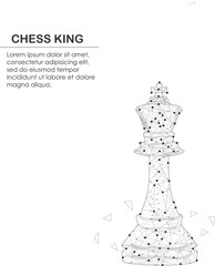 Chess king for chessboard, competitive using brainstorm on isolated white
