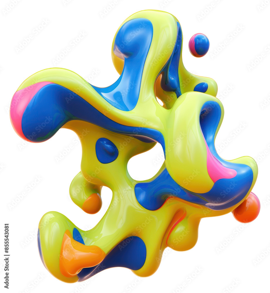 Poster png 3d render of abstract fluid shape represent of basic shape graphics wildlife balloon.