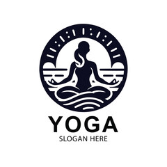 yoga logo design on white background