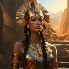 Obraz premium Cleopatra Art Sculpture: Symbol of Ancient Egyptian Royalty