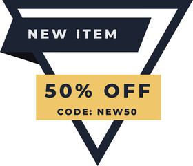 Elegant sale label for business. Simple shape promotion banner. Promo element graphic resource for social media