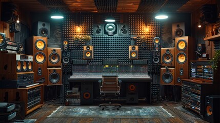 Professional Music Studio with Vintage Equipment