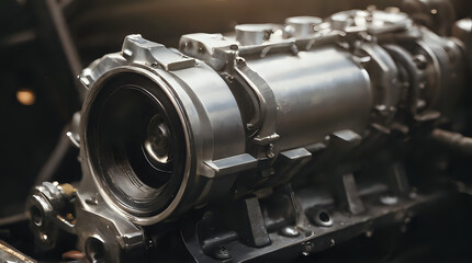 Fototapeta premium a close up of a metal object with a camera attached