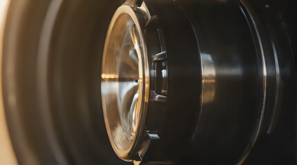 a close up of a machine with a metal disc