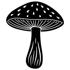 Mushroom, Minimalist and Simple Silhouette - Vector illustration