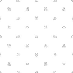 Seamless pattern swimming and pool icon on white background. Included the icons as diving, summer, beach activity, swimsuit, bikini, trunks, swimming cap, glasses, flippers, swim And Other Elements