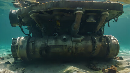 a very large engine that is under the water