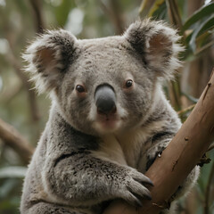 a koala bear that is sitting on a tree branch