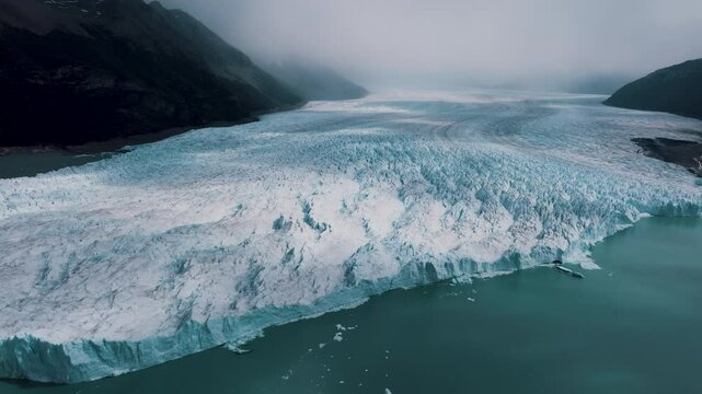 Perito moreno Glacier from Above, Aerial drone View