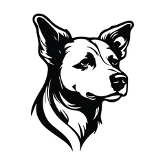 Dog Head Black Monochrome Icon logo