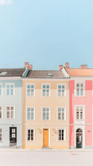 Fototapeta premium A minimalist architecture photography of colourful houses