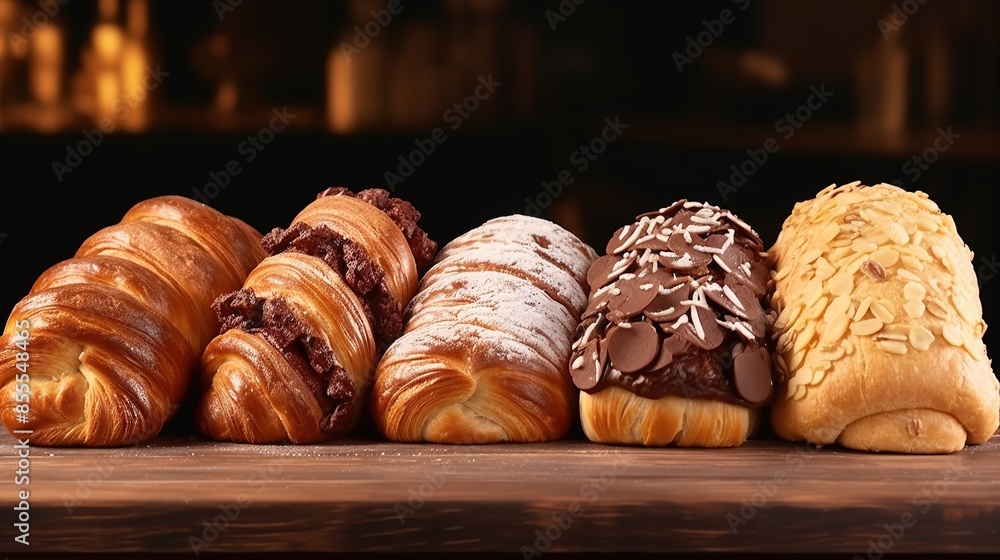 Canvas Prints croissant with chocolate