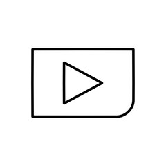 Video player isolated icon, online video linear icon, play video clip outline vector icon with editable stroke