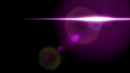 Glowing stripe. Purple flashes of light on a black background. Glowing abstract background with light effect.