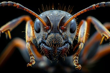 Macro Photography of an Ant's Face