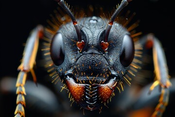 Close-up Portrait of a Black Ant