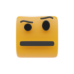 Fototapeta premium face with raised eyebrow emoji 3d icon and illustration