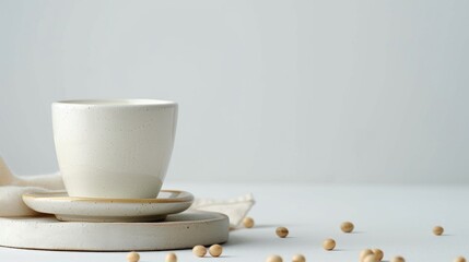 White background with soy milk