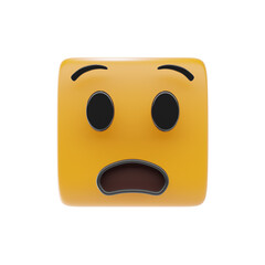 anguished face emoji 3d icon and illustration