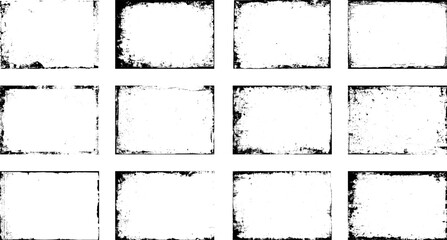 Grunge frame collection. Vector border set.