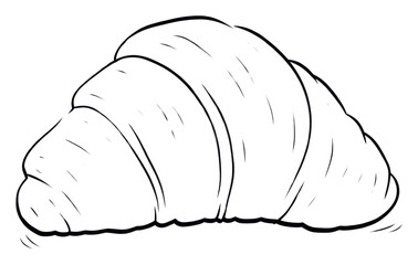 PNG Croissant sketch line white background.