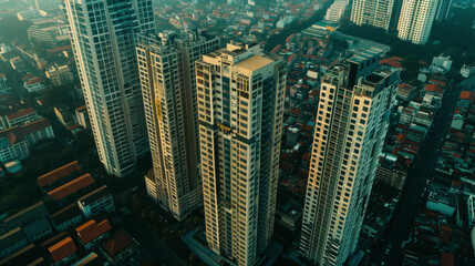Obraz premium landscape high building take from drone