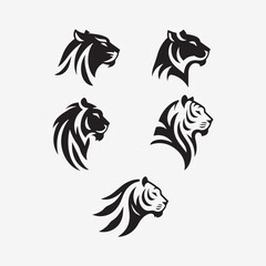 simple design of silhouette of tiger walking vector illustration Adobe Illustrator Artwork