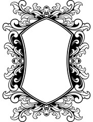 Ornament frame black and white vector illustration