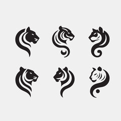 simple design of silhouette of tiger walking vector illustration Adobe Illustrator Artwork