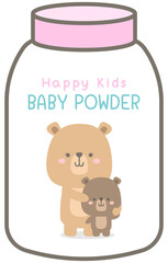 Cute baby element in Children Style Cartoon illustration baby powder