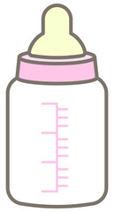 Cute baby element in kids Style Cartoon illustration milk bottle