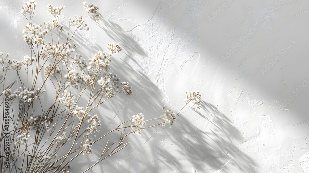 Aufkleber clean and light grey minimalist background with soft shadow concept for copy space