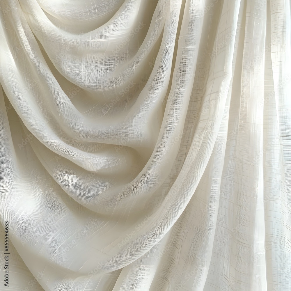Poster crisp white linen fabric texture in clean abstract background concept with copy space