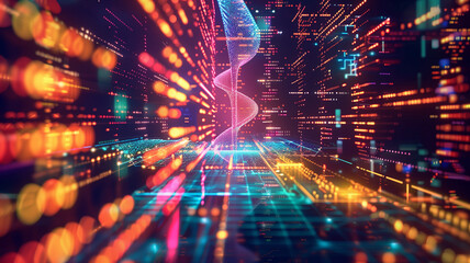 Obraz premium Vibrant abstract image, symbolizes the dynamism and chaos of the modern world.