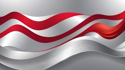 Fototapeta premium Silver red abstract background with wavy pattern.
