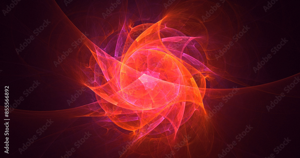 Poster 3d manual rendering abstract valentine red fractal light background. its not ai generatd illustratio