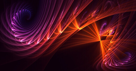 3D manual rendering abstract valentine red fractal light background. Its not AI Generatd illustration.