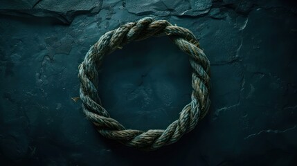 Fototapeta premium Complex knots form a perfect circle on dark