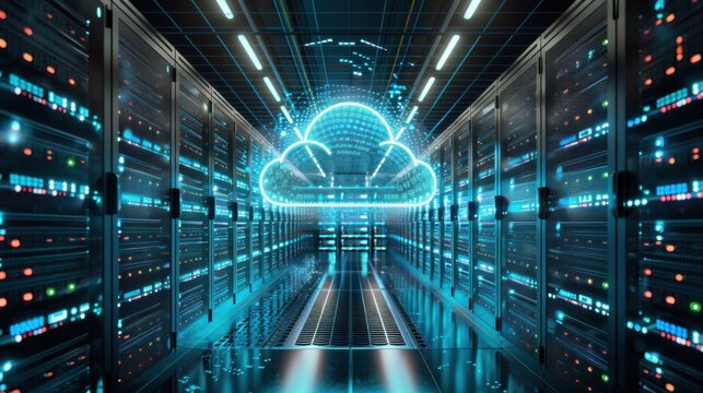 Cloud computing infrastructure at a banking technology summit, servers and data analysts in action. --ar 16:9 --style raw --stylize 250 Job ID: 6b1085ea-60ac-4e06-a780-a5bb597ab1a4