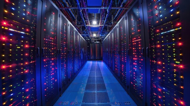 Cloud computing infrastructure at a banking technology summit, servers and data analysts in action. --ar 16:9 --style raw --stylize 250 Job ID: 6b1085ea-60ac-4e06-a780-a5bb597ab1a4