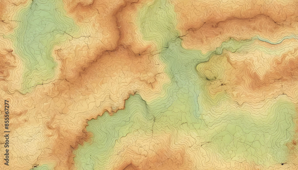 Poster topographic line contour map background, topographic map and landscape terrain texture grid, abstrac