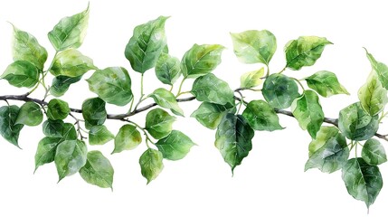 Virtual Flora: AI-Generated Summer Branches on White