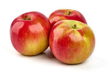 Red prince apples, isolated on white background.