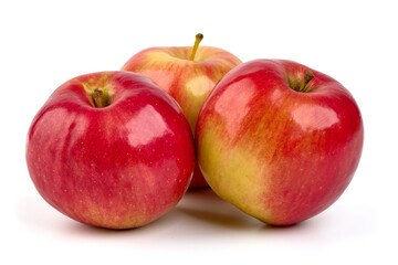 Red prince apples, isolated on white background.