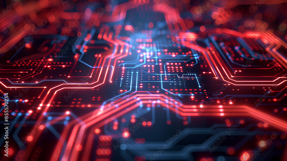 Poster abstract circuit board futuristic technology processing background