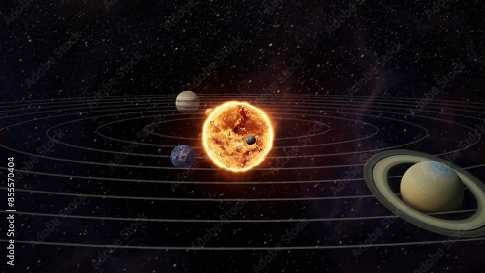 Canvas Prints the solar system. sun in the center and the planets orbiting around our star.